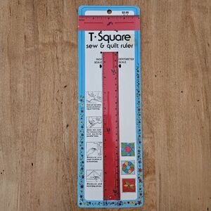 W. H. Collins Vintage T-Square Sew & Quilt Ruler 12"
